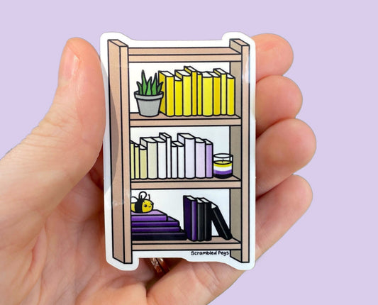 Nonbinary Pride Bookcase Sticker