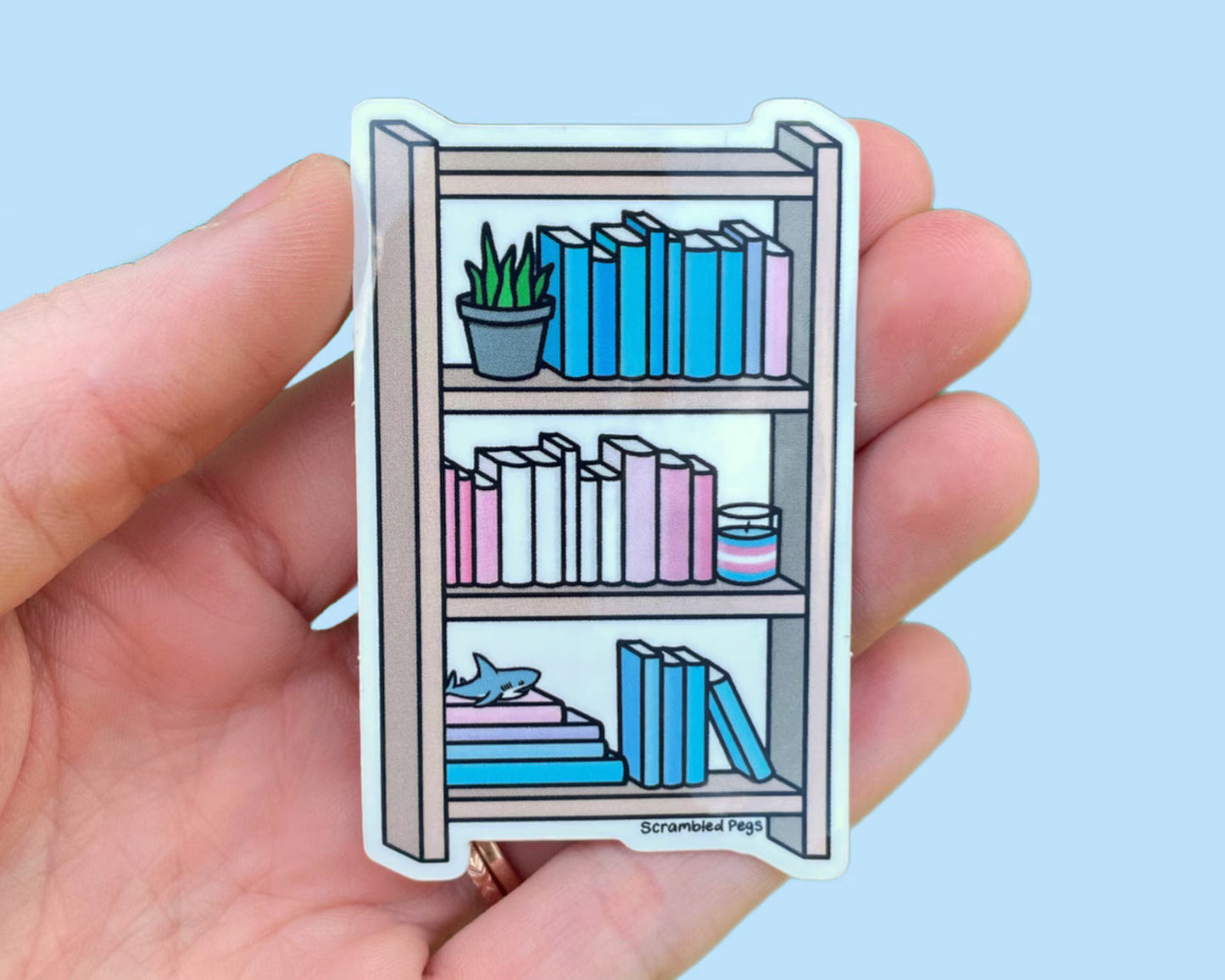 Trans Pride Bookcase Sticker