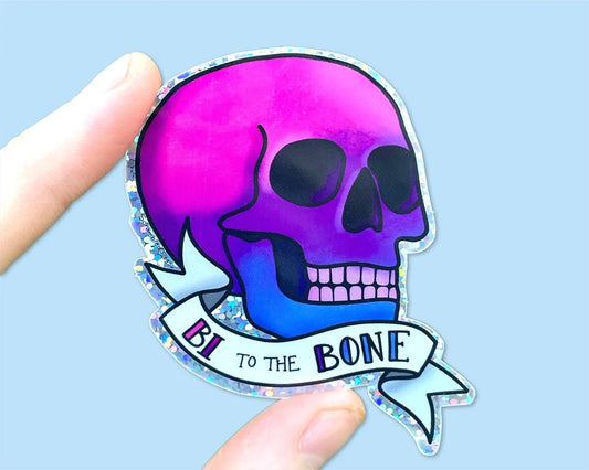 Bi to the Bone Sticker