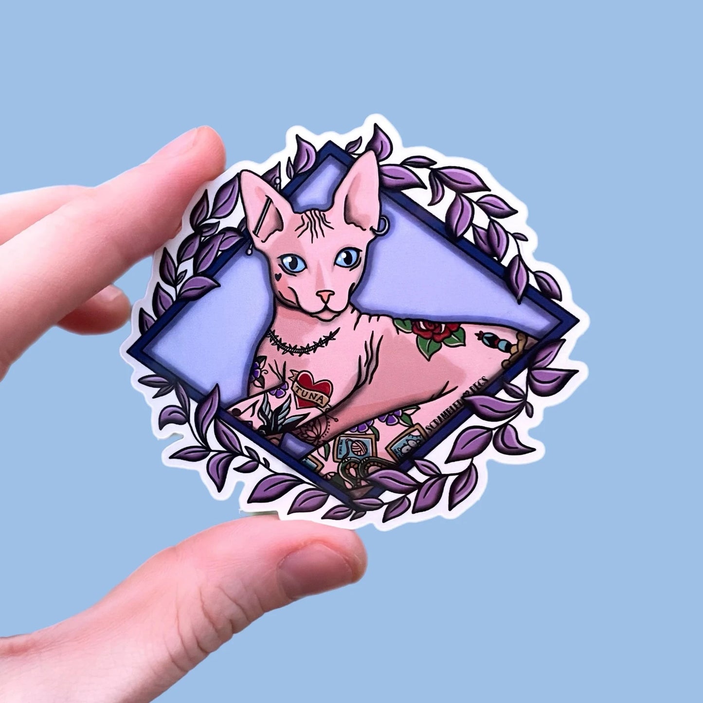 Tattooed Sphynx Cat Sticker