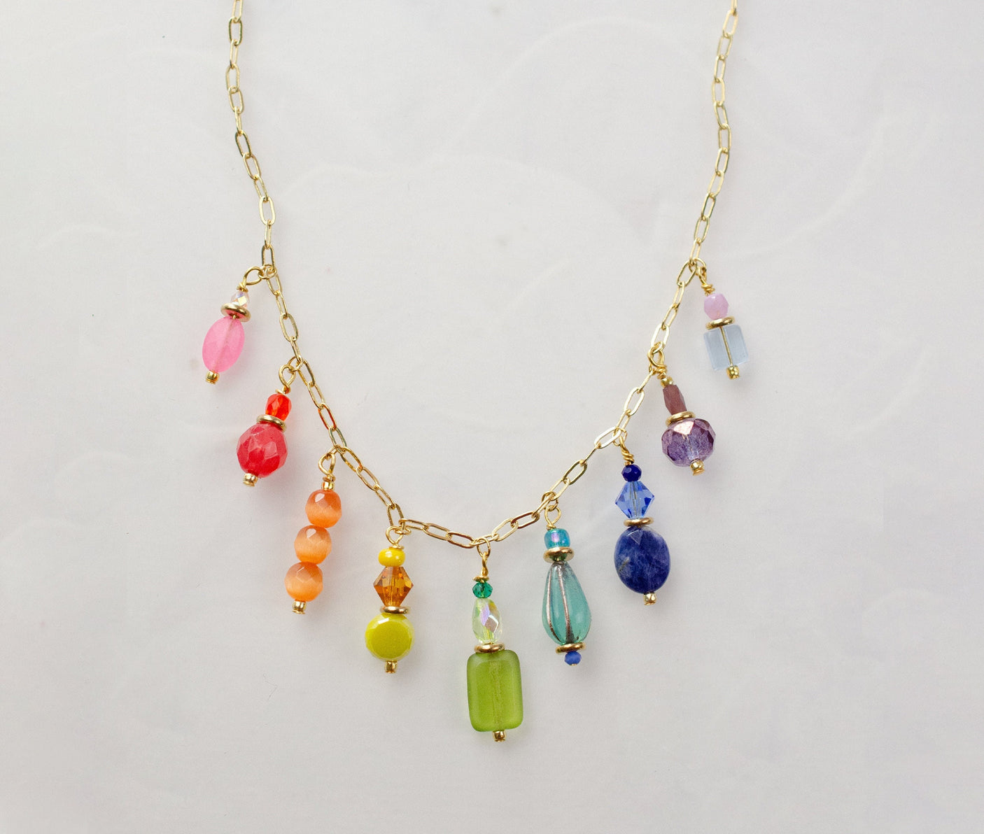 Mosaic Charm Necklace - Rainbow